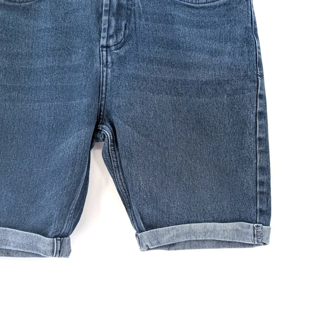Copper Denim Jean Shorts Dark Wash‎ Stretch Cuffed Casual 30 S Long Walking 8
